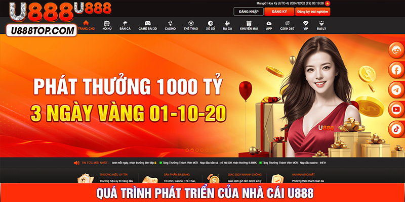 quá trình phát triển của nhà cái u888 
